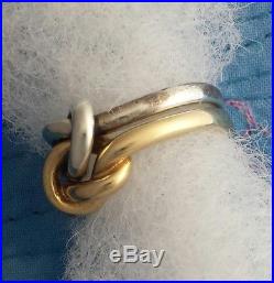 14K GOLD Sterling Silver James Avery ORIGINAL LOVERS' KNOT RING, Sz 6 band