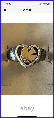 14K Gold And Silver James Avery Dove Heart Ring Size 9.25. Free Shipping 14K Gold And Silver James Avery Dove Heart Ring Size 9.25. Free Shipping
