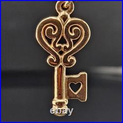 14K Gold JAMES AVERY KEY TO MY HEART Charm Pendant Love 585 Uncut Ring