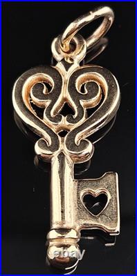 14K Gold JAMES AVERY KEY TO MY HEART Charm Pendant Love 585 Uncut Ring