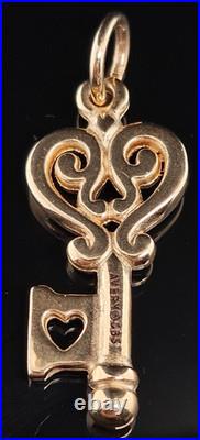 14K Gold JAMES AVERY KEY TO MY HEART Charm Pendant Love 585 Uncut Ring