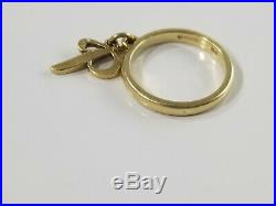 14K Gold James Avery Initial P DANGLE CHARM Ring Size 3 1/2 Retired