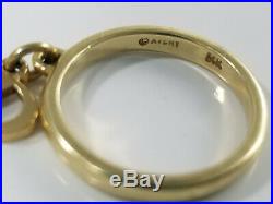 14K Gold James Avery Initial P DANGLE CHARM Ring Size 3 1/2 Retired
