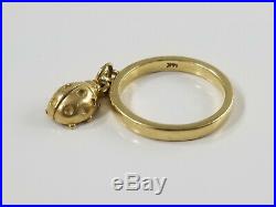 14K Gold James Avery LADYBUG DANGLE CHARM Ring Size 3 1/2 Retired