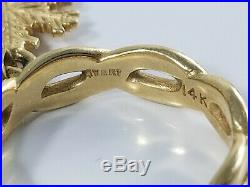14K Gold James Avery SNOWFLAKE DANGLE CHARM Ring Size 3 1/2 Retired