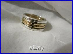 14K Gold James Avery Sterling Silver Band Ring Size 8 3/4