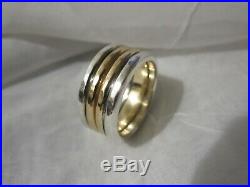 14K Gold James Avery Sterling Silver Band Ring Size 8 3/4