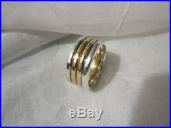 14K Gold James Avery Sterling Silver Band Ring Size 8 3/4