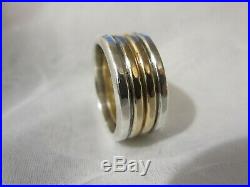 14K Gold James Avery Sterling Silver Band Ring Size 8 3/4