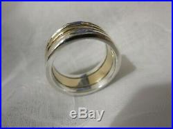 14K Gold James Avery Sterling Silver Band Ring Size 8 3/4