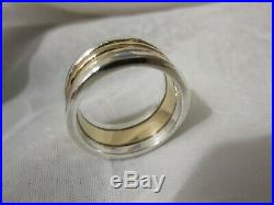 14K Gold James Avery Sterling Silver Band Ring Size 8 3/4