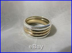 14K Gold James Avery Sterling Silver Band Ring Size 8 3/4