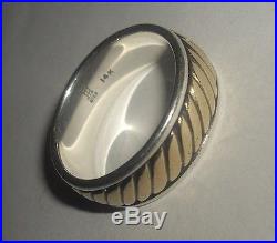 14K Gold & Sterling Silver James Avery Fluted Wedding Band Ring $295 Size 10