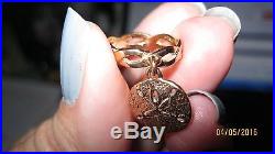 14K JAMES AVERY TWISTED WIRE DANGLE RING WithSAND DOLLAR $330
