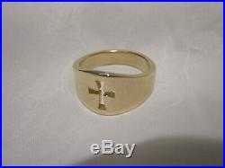 14K James Avery Cross Gold Wide Crosslet Band Ring Size 9 (10.9 g)