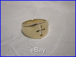 14K James Avery Cross Gold Wide Crosslet Band Ring Size 9 (10.9 g)