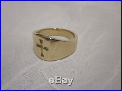 14K James Avery Cross Gold Wide Crosslet Band Ring Size 9 (10.9 g)