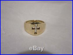 14K James Avery Cross Gold Wide Crosslet Band Ring Size 9 (10.9 g)