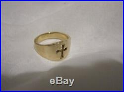 14K James Avery Cross Gold Wide Crosslet Band Ring Size 9 (10.9 g)