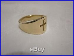 14K James Avery Cross Gold Wide Crosslet Band Ring Size 9 (10.9 g)