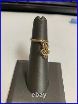 14K James Avery Ring with Dangle Open Butterfly Sz 3.75 2mm 2.77gms