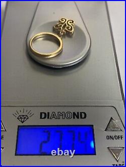 14K James Avery Ring with Dangle Open Butterfly Sz 3.75 2mm 2.77gms