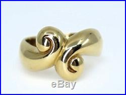 14K YELLOW GOLD JAMES AVERY CURLY QUE SWIRL RING, SZ 6, 7.9 Grams