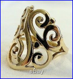 14K YELLOW GOLD JAMES AVERY Open Sorrento SCROLL RING 7.1 GR SIZE 8.5