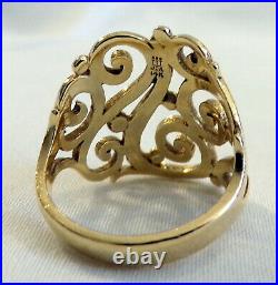 14K YELLOW GOLD JAMES AVERY Open Sorrento SCROLL RING 7.1 GR SIZE 8.5