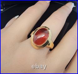 14K Yellow Gold JAMES AVERY GARNET CABOCHON RING Size 7.25 Retired 585 Video