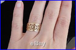 14K Yellow Gold James Avery Open Adorned Lace Band Ring Size 6