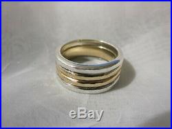 14K gold Sterling Silver SS James Avery Stacked Band Ring Wedding Anniversary