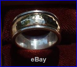 14k GOLD $ SILVER MENS RING by James Avery sz 10 PAID $500! NR