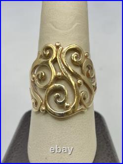 14k James Avery Open Sorrento Scroll Ring sz 9.5