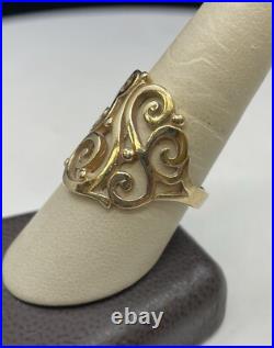 14k James Avery Open Sorrento Scroll Ring sz 9.5
