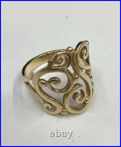 14k James Avery Open Sorrento Scroll Ring sz 9.5