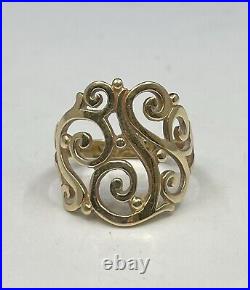 14k James Avery Open Sorrento Scroll Ring sz 9.5