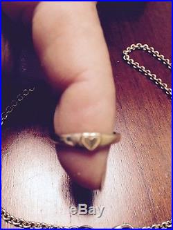 14k gold James Avery necklace bracelet and pinkie ring
