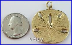 1.4 James Avery 14k Yellow Gold Sand Dollar Pendant Uncut Ring Box Bag & Insert