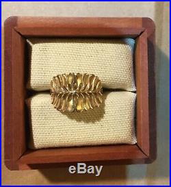 3 DAYS Beautiful James Avery 14K 14KT Gold Mimosa ring with Wooden Box size 8 1/4
