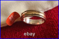 925/14k James Avery Narrow Hammered Simplicity Wedding Ring Size 10 (MSRP $320)