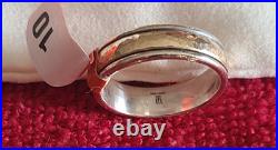 925/14k James Avery Narrow Hammered Simplicity Wedding Ring Size 10 (MSRP $320)