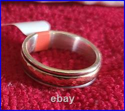 925/14k James Avery Narrow Hammered Simplicity Wedding Ring Size 10 (MSRP $320)