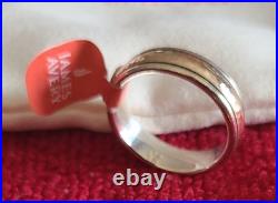 925/14k James Avery Narrow Hammered Simplicity Wedding Ring Size 10 (MSRP $320)