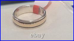 925/14k James Avery Narrow Hammered Simplicity Wedding Ring Size 10 (MSRP $320)