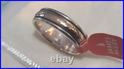 925/14k James Avery Narrow Hammered Simplicity Wedding Ring Size 10 (MSRP $320)
