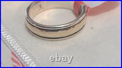925/14k James Avery Narrow Hammered Simplicity Wedding Ring Size 10 (MSRP $320)