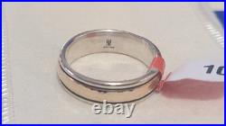925/14k James Avery Narrow Hammered Simplicity Wedding Ring Size 10 (MSRP $320)