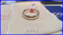 925/14k James Avery Narrow Hammered Simplicity Wedding Ring Size 10 (MSRP $320)