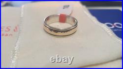 925/14k James Avery Narrow Hammered Simplicity Wedding Ring Size 10 (MSRP $320)